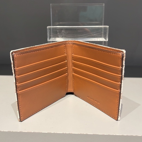 Michael Kors Men’s Women’s Cooper Logo Fabric Billfold Wallet Light Cream Multi - Picture 13 of 16